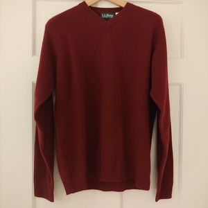 LL BEAN 100% Wool Men's V Neck